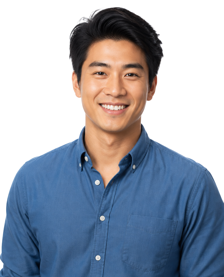 Man with restored hairline after Luma men's hair growth treatment